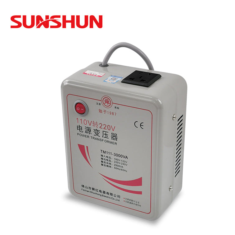 Shunhong 3000W Step-Up/Down Voltage Converter 110V–220V | 3KVA Toroidal Transformer | Heavy-Duty Single Phase Power Converter