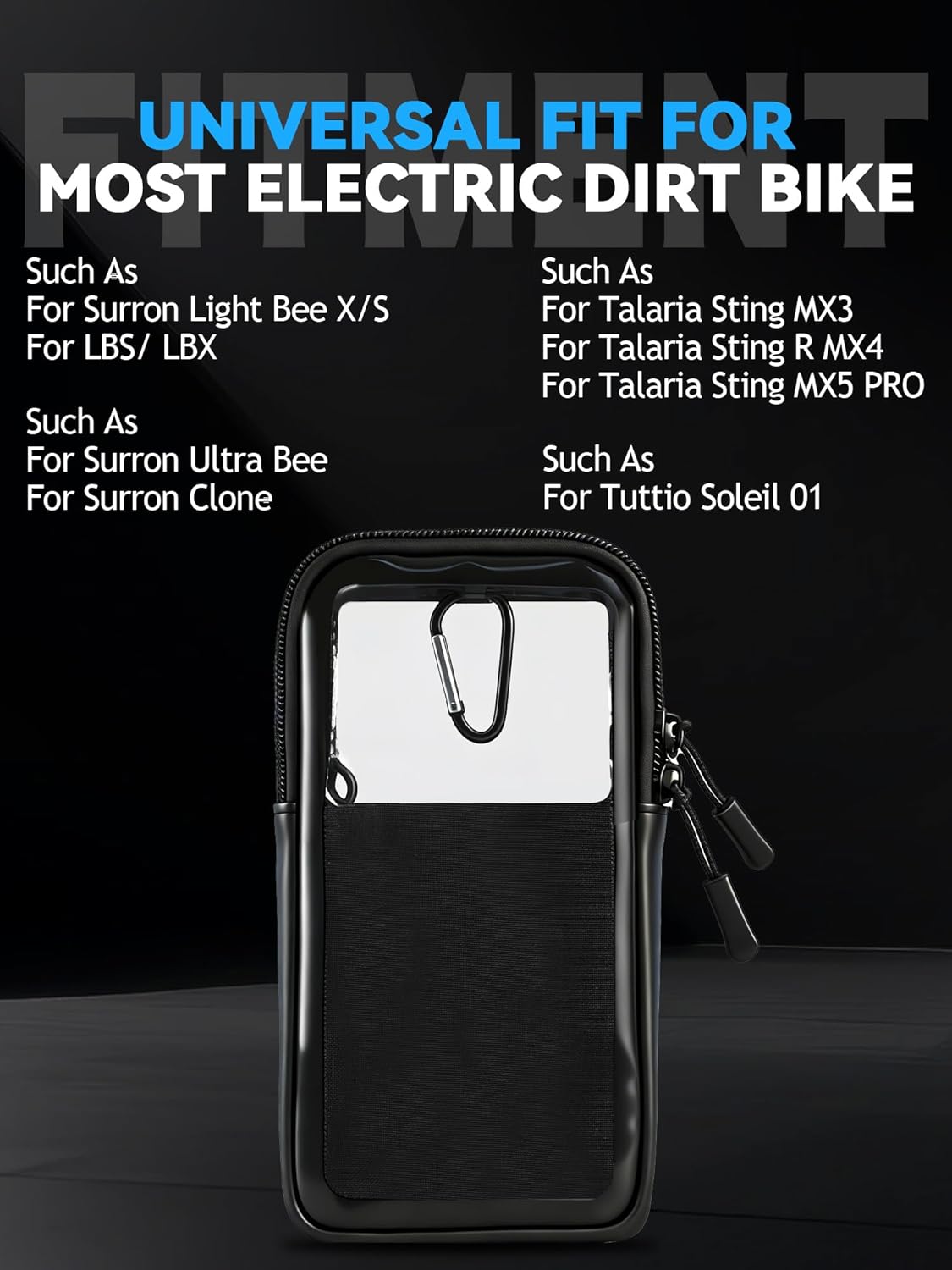 JFG RACING Frame Battery Bag for Electric Dirt Bike,Motorcycle Cover Storage Pouch for E Dirtbike Yozma IN10/Tutti Soleil 01/Surron Light Bee/E Ride Pro S SS SR/Talaria MX3 MX4 MX5 Ebike Accessories