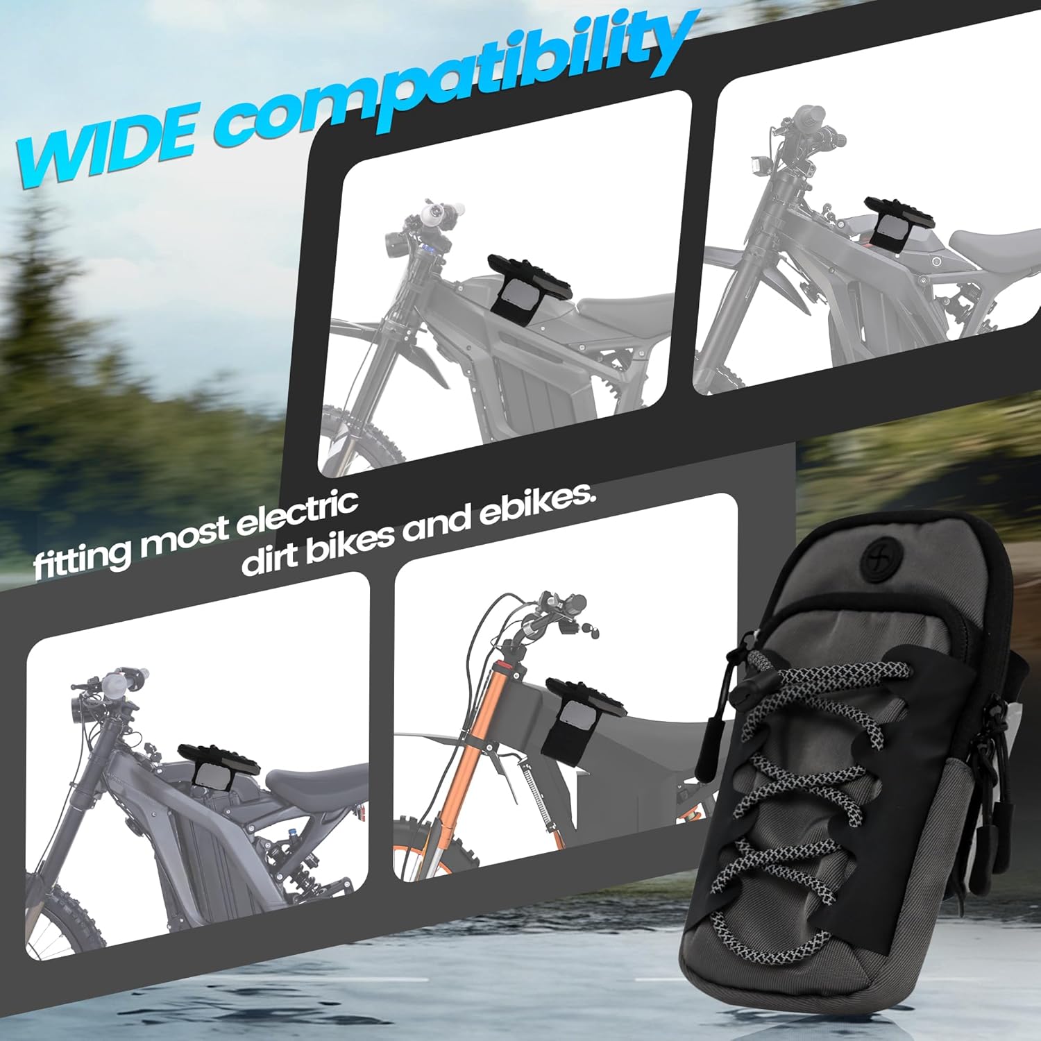 JFG RACING Frame Battery Bag for Electric Dirt Bike,Motorcycle Cover Storage Pouch for E Dirtbike Yozma IN10/Tutti Soleil 01/Surron Light Bee/E Ride Pro S SS SR/Talaria MX3 MX4 MX5 Ebike Accessories