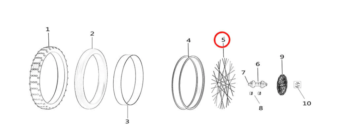 Light Bee Front Outer Wheel Spokes 