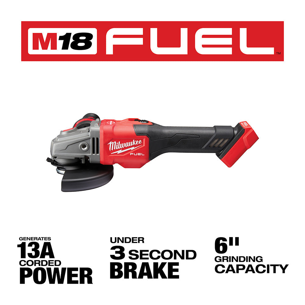 Milwaukee 2981-20 M18 FUEL 4-1/2" - 6" GRINDER, SLIDE SWITCH LOCK-ON, Bare