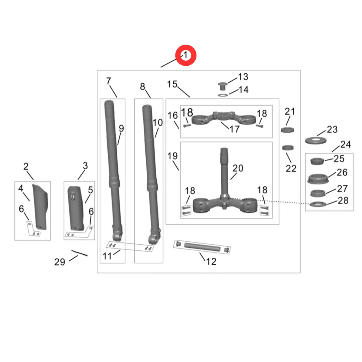 Hyper Bee Front Fork Assembly