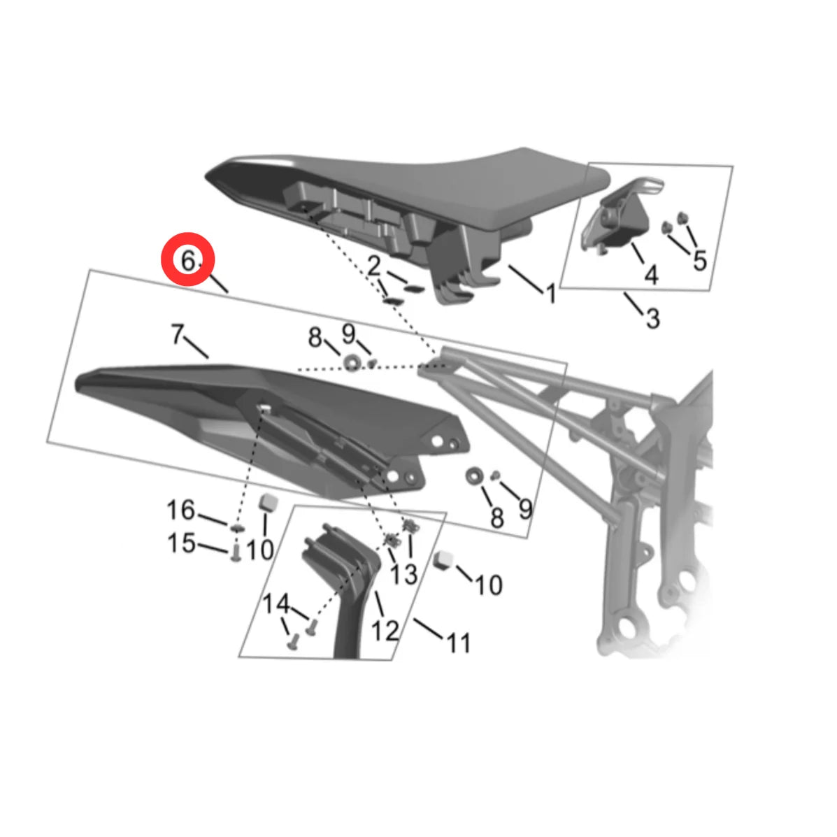 Hyper Bee Rear Fender (Black)