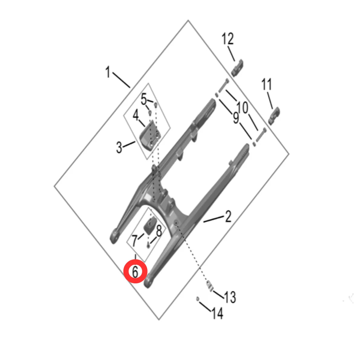 Hyper Bee Swingarm Bottom Protection Block