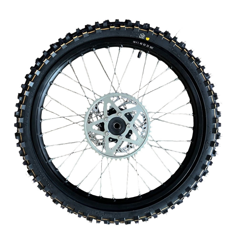 Light Bee 19" Rear Wheel Assembly with Brake Disc, Sprocket, & Tire - Surron Canada