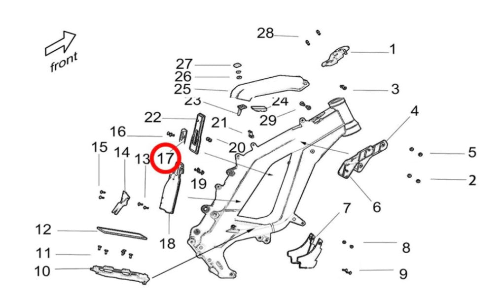 Light Bee Battery Positioning Support, Front - Surron Canada