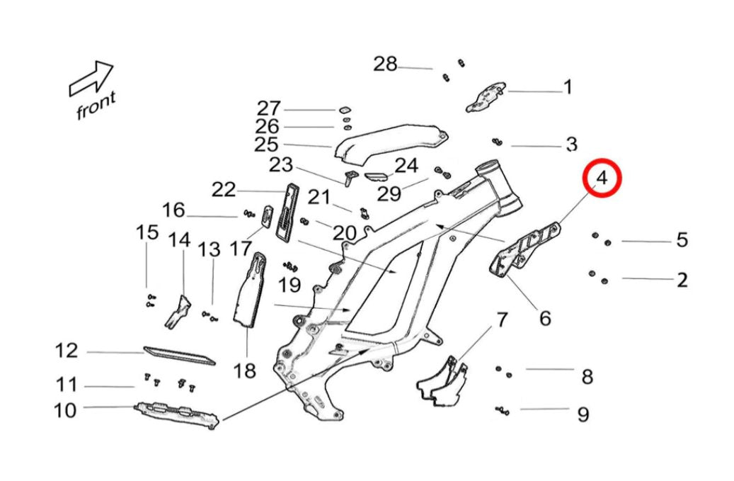 Light Bee Battery Positioning Support, Left - Surron Canada