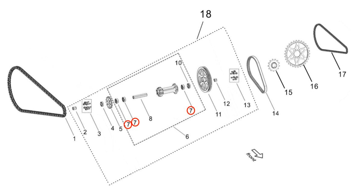 Light Bee Jackshaft / Swingarm Bearing - Surron Canada