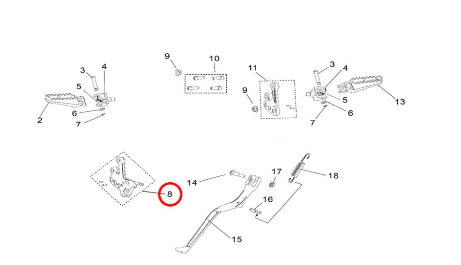 Light Bee Left Foot Peg Mounting Bracket  - Surron Canada