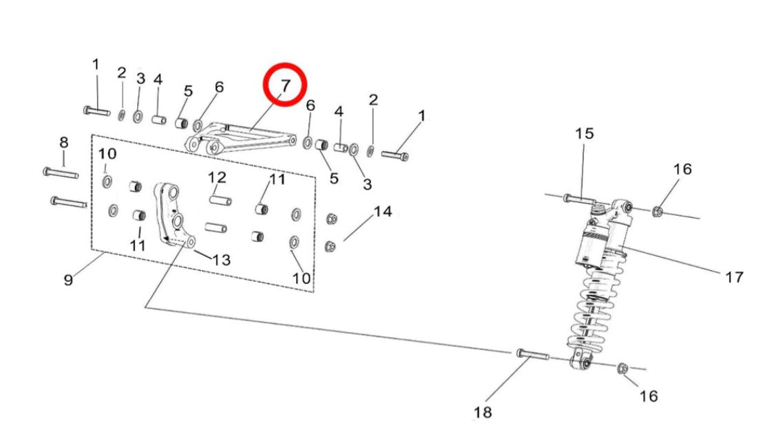 Light Bee Rear Shock Absorber Frame Connector (Triangle) - Surron Canada