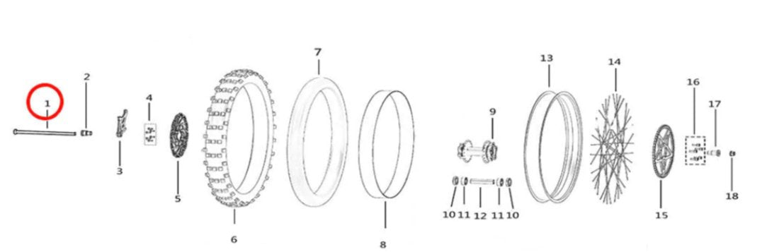 Light Bee Rear Wheel Axle - Surron Canada