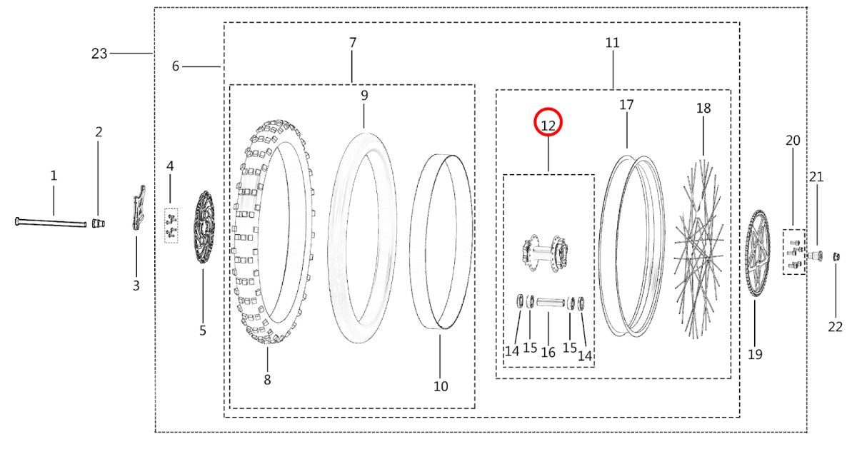 Light Bee Rear Wheel Hub Assembly - Surron Canada