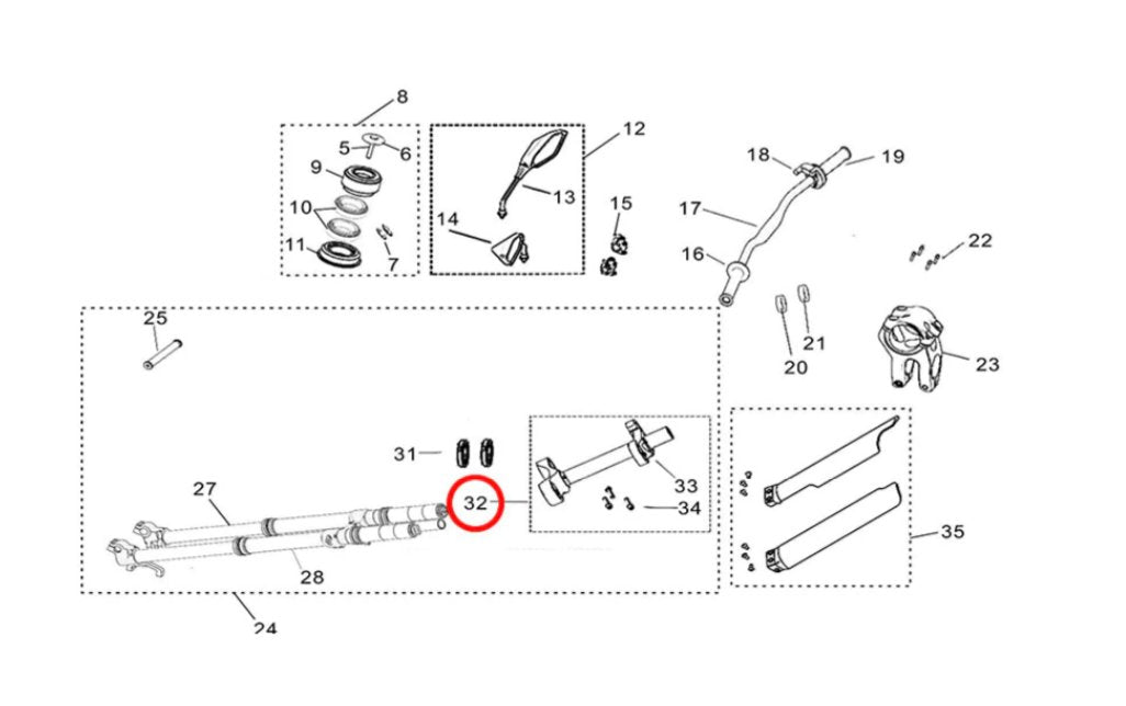 Steering Stem Assembly (KKE front fork) - Surron Canada