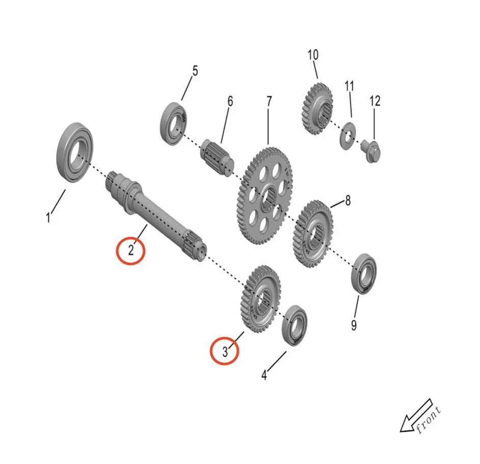 Storm Bee Output Shaft and Gear Assembly