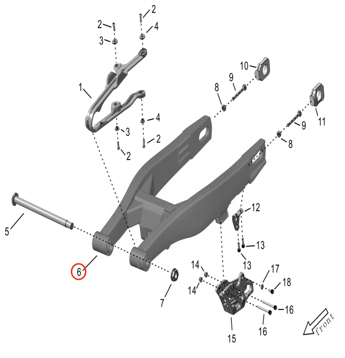 Storm Bee Swingarm Assembly