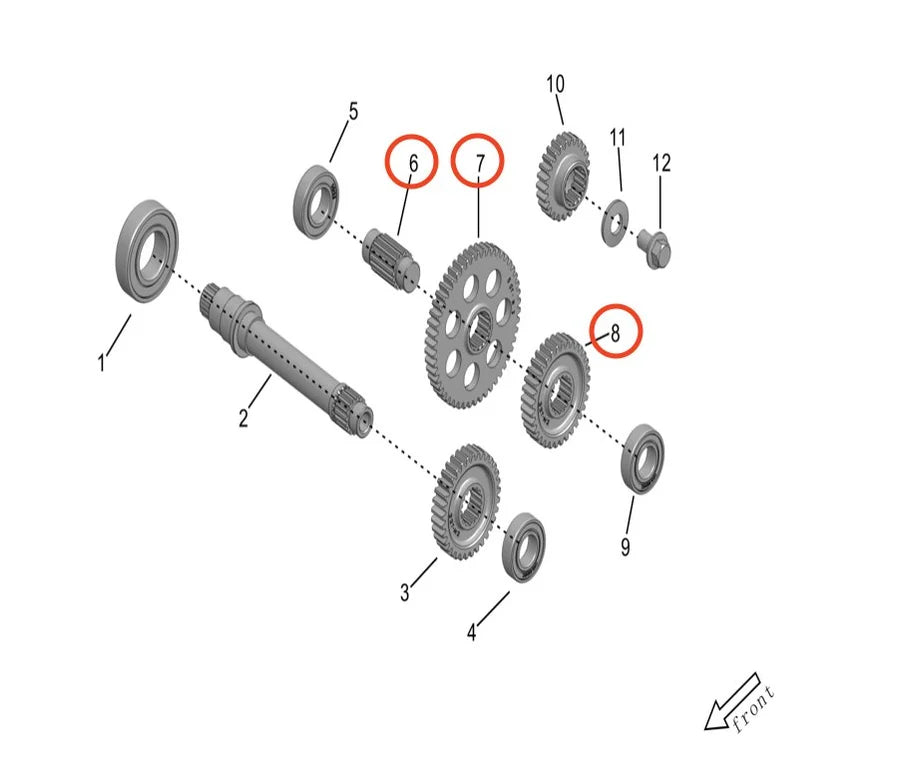 Storm Bee Transition and Output Shaft Gear Assembly